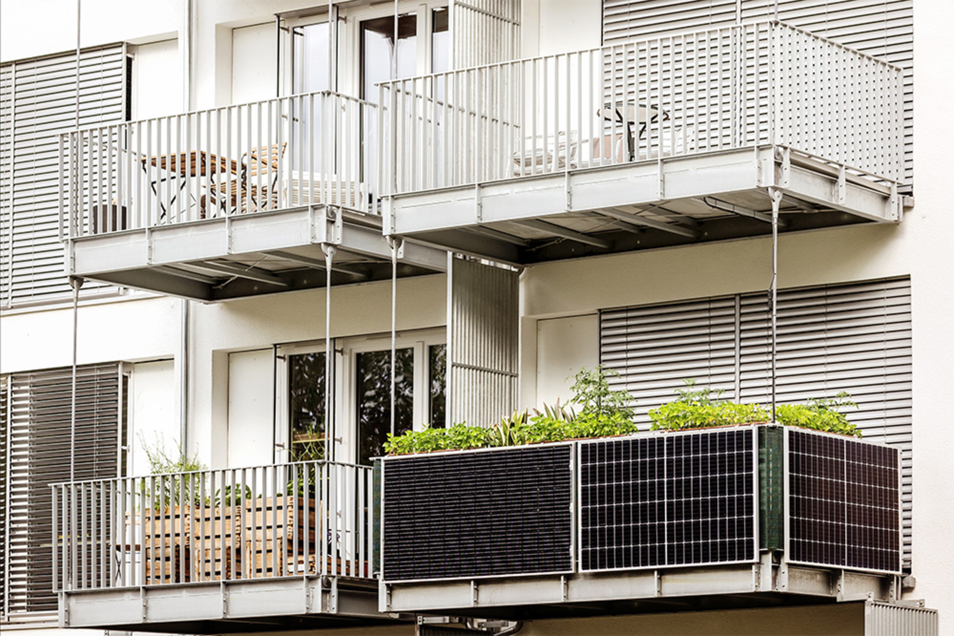 Balkon­kraftwerk bei E-Works Nürnberg in Nürnberg