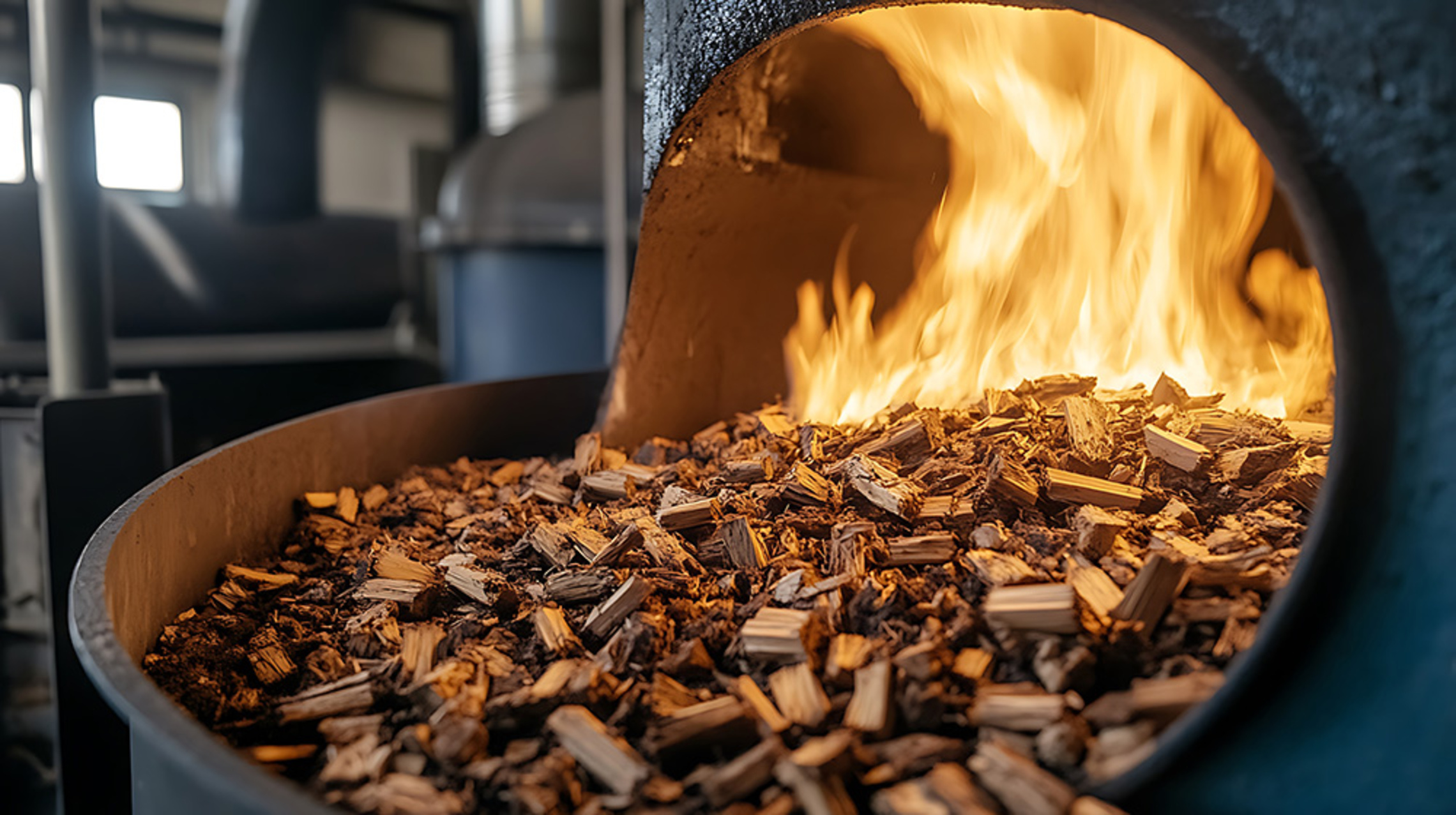 Hack&shy;schnitzel&shy;heizung bei E-Works Nürnberg in Nürnberg